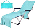 Vocool Chaise Lounge Pool Chair Cover Beach Towel Fitted Elastic Pocket Won'T Slide (Lakeblue)
