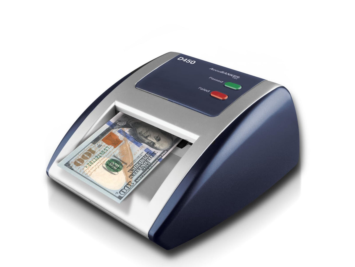 Accubanker D450 Counterfeit Money Checker Machine, Magnetic, Infrared, Watermark And Micro-Printing Detection In Less Than 1 Sec