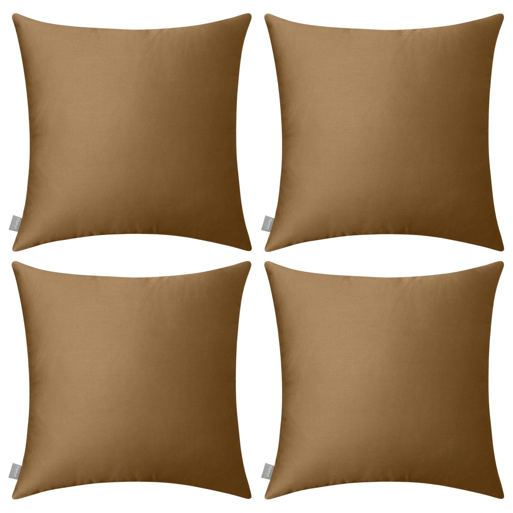 4-Pack 100% Cotton Comfortable Solid Decorative Throw Pillow Case,Thmyo Square Cushion Cover Pillowcase Sublimation Blank Pillow Covers Diy Throw Pillowcase For Sofa(24X24 Inch/ 60X60Cm,Light Coffee)
