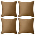 4-Pack 100% Cotton Comfortable Solid Decorative Throw Pillow Case,Thmyo Square Cushion Cover Pillowcase Sublimation Blank Pillow Covers Diy Throw Pillowcase For Sofa(24X24 Inch/ 60X60Cm,Light Coffee)