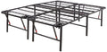 Amazon Basics Bed Frame with Storage, Foldable Metal Platform, Sturdy Steel, No Box Spring Needed, 18 Inches High, Tool-Free Set