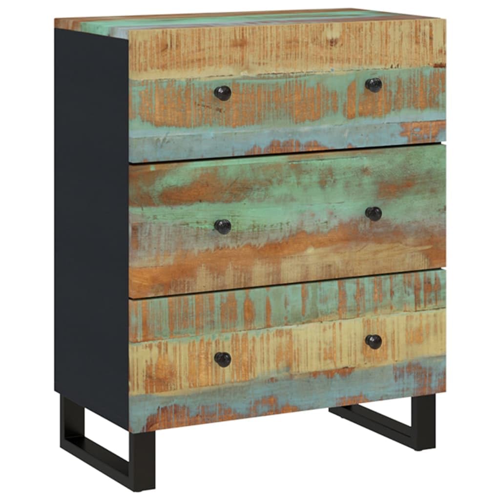 vidaXL Solid Wood Industrial Sideboard - Eco-Friendly Reclaimed Wood Construction, Compact Design for Efficient Storage, Perfect for Homes with Industrial Decor