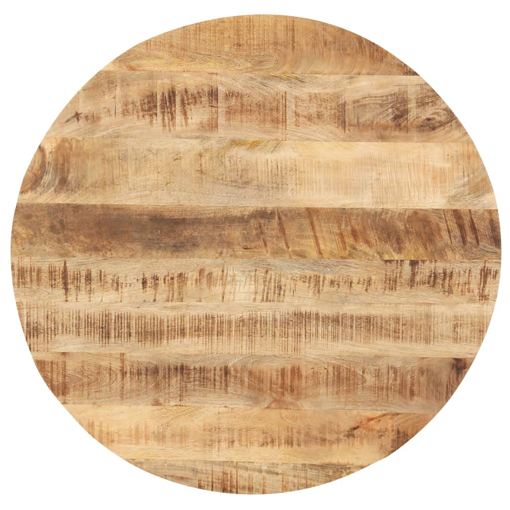 Vidaxl Round Tabletop, Solid Mango Wood, Rustic Charm, Ideal For Kitchen, Dining Room, Cafe, Restaurant - Brown, 19.7&quot;