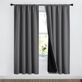 Nicetown Grey Full Shade Room Warming Curtain Panels, Pair Of Energy Smart Rod Pocket Blackout Drapes For Guest Room Window, The