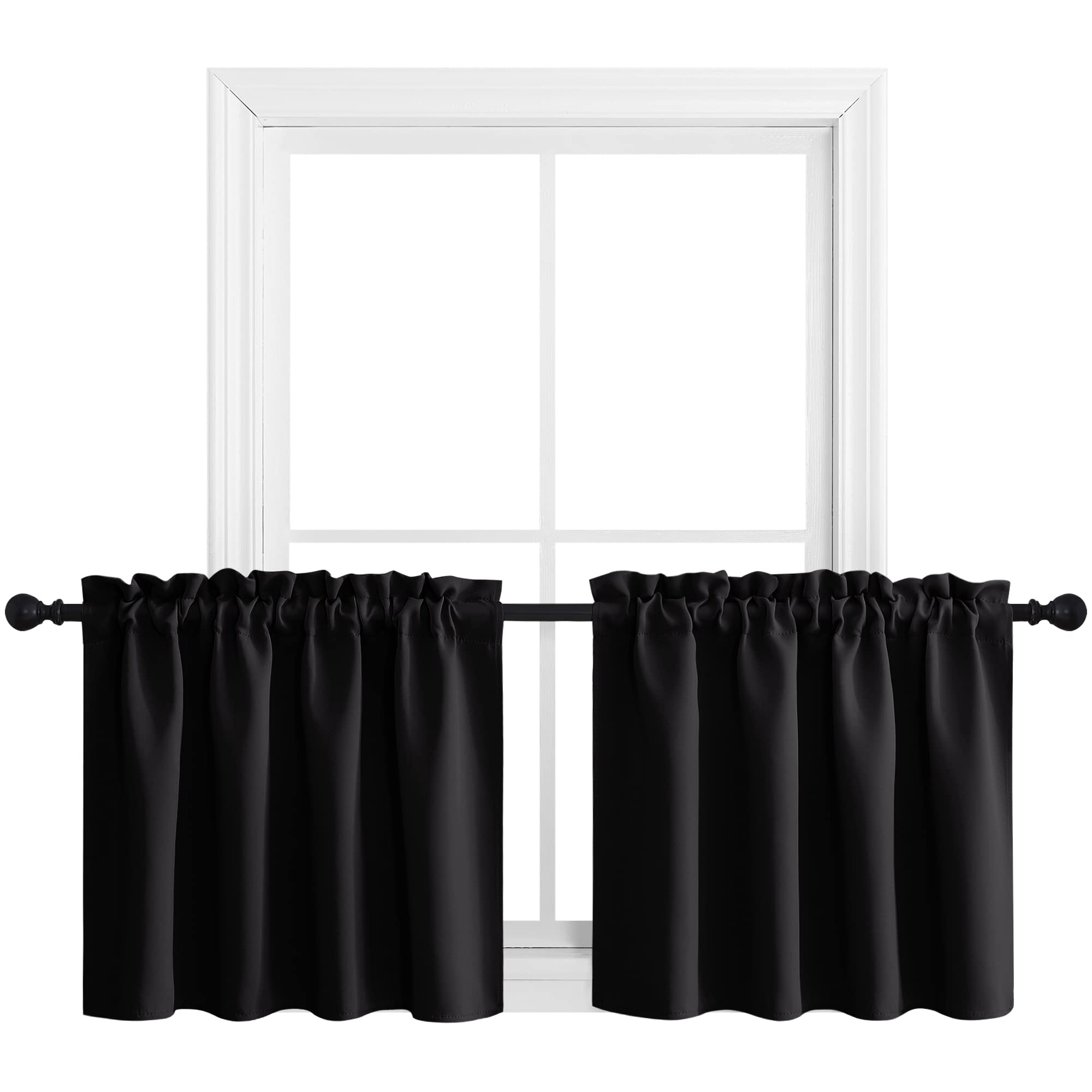 Nicetown Thermal Insulated Blackout Window Valances For Nursery - Energy Efficient Home Decor Rod Pocket Curtain Panels For Bedr