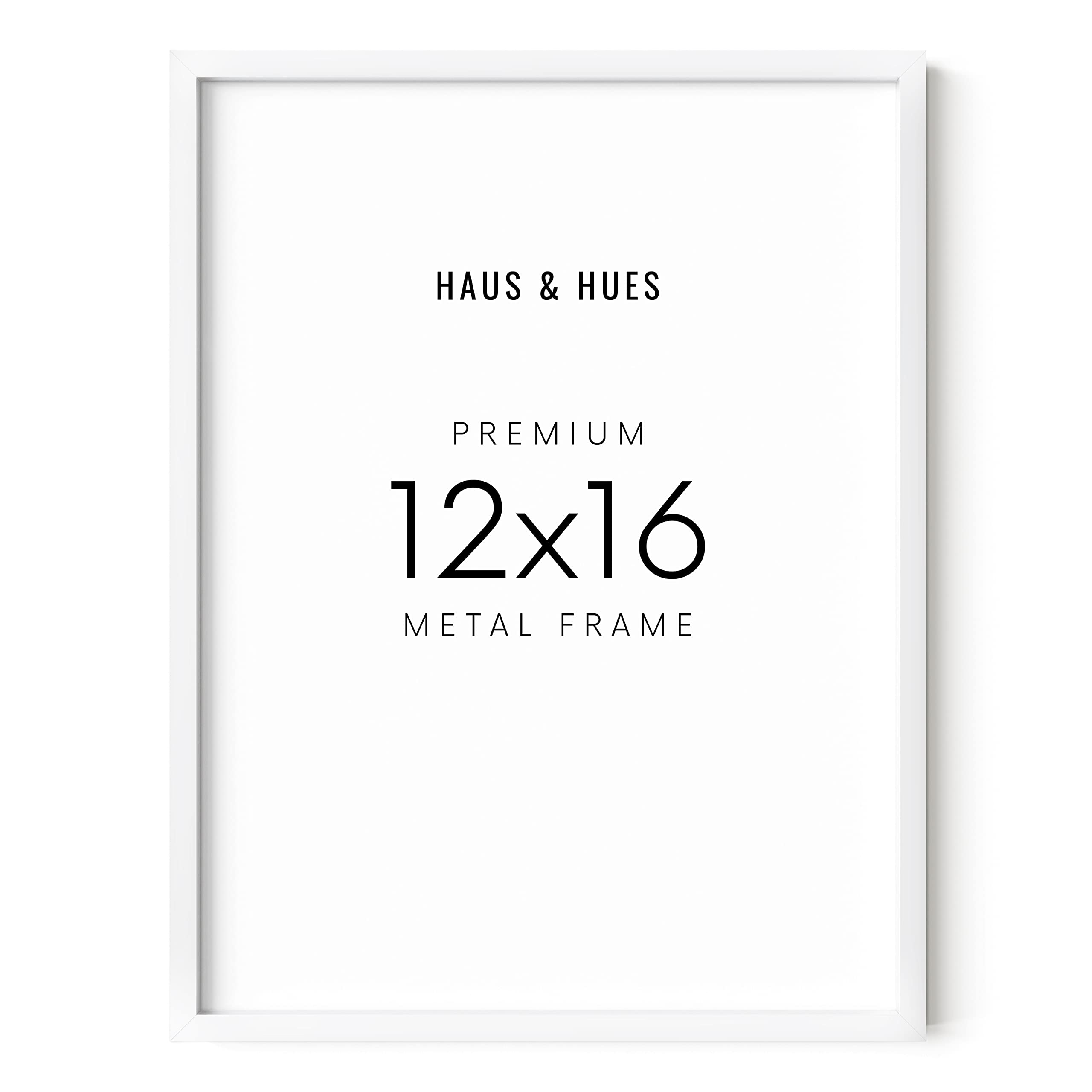 HAUS AND HUES 12x16 Picture Frame White - Frame For 12x16 Print White Frame, 12x16 Poster Frame White Picture Frame, White Art F