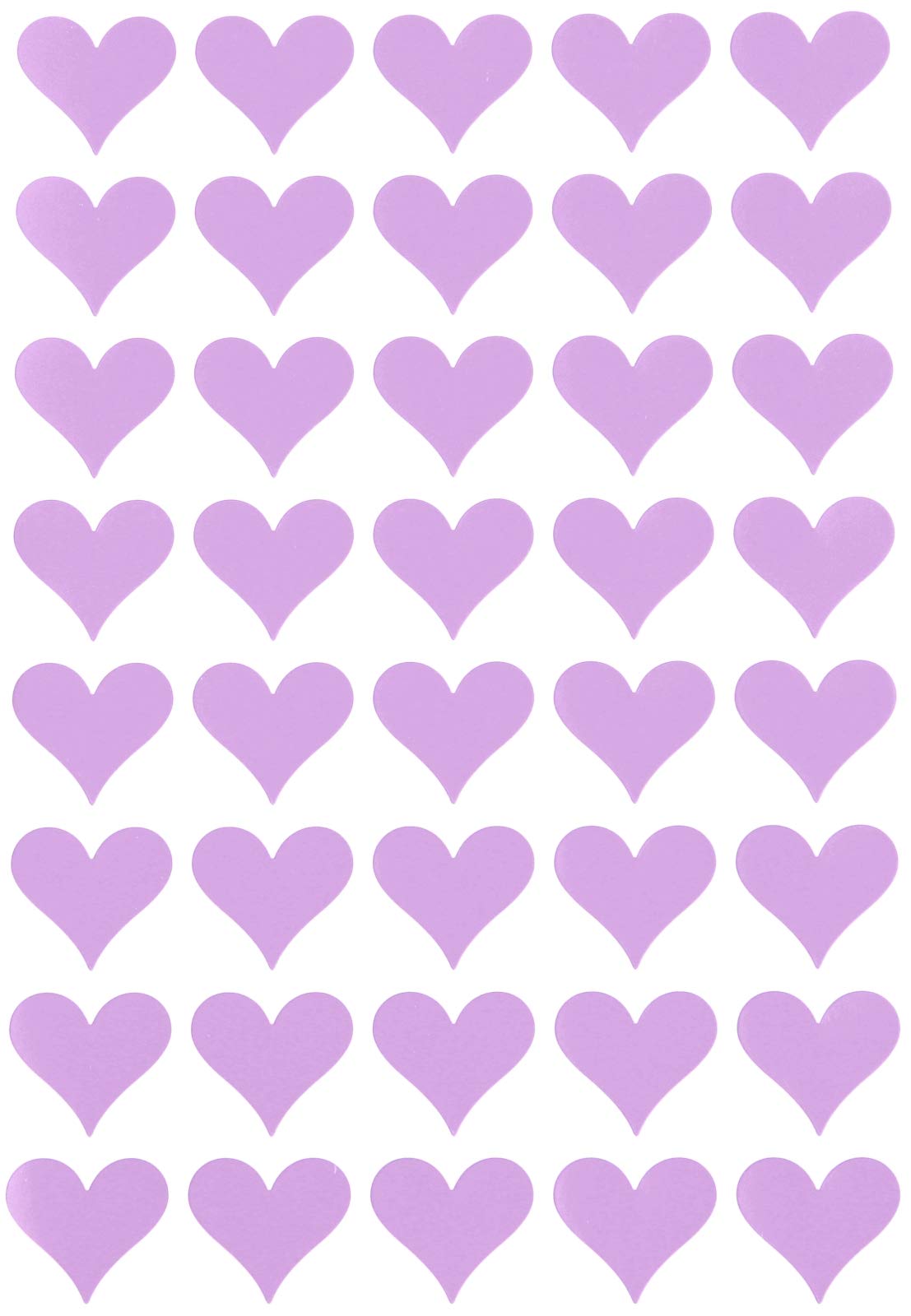 Royal Green 19Mm (3/4 Inch) Heart Shape Pastel Purple Cute Valentine'S Sticker Crafting Seals Decorative Label 200 Pack