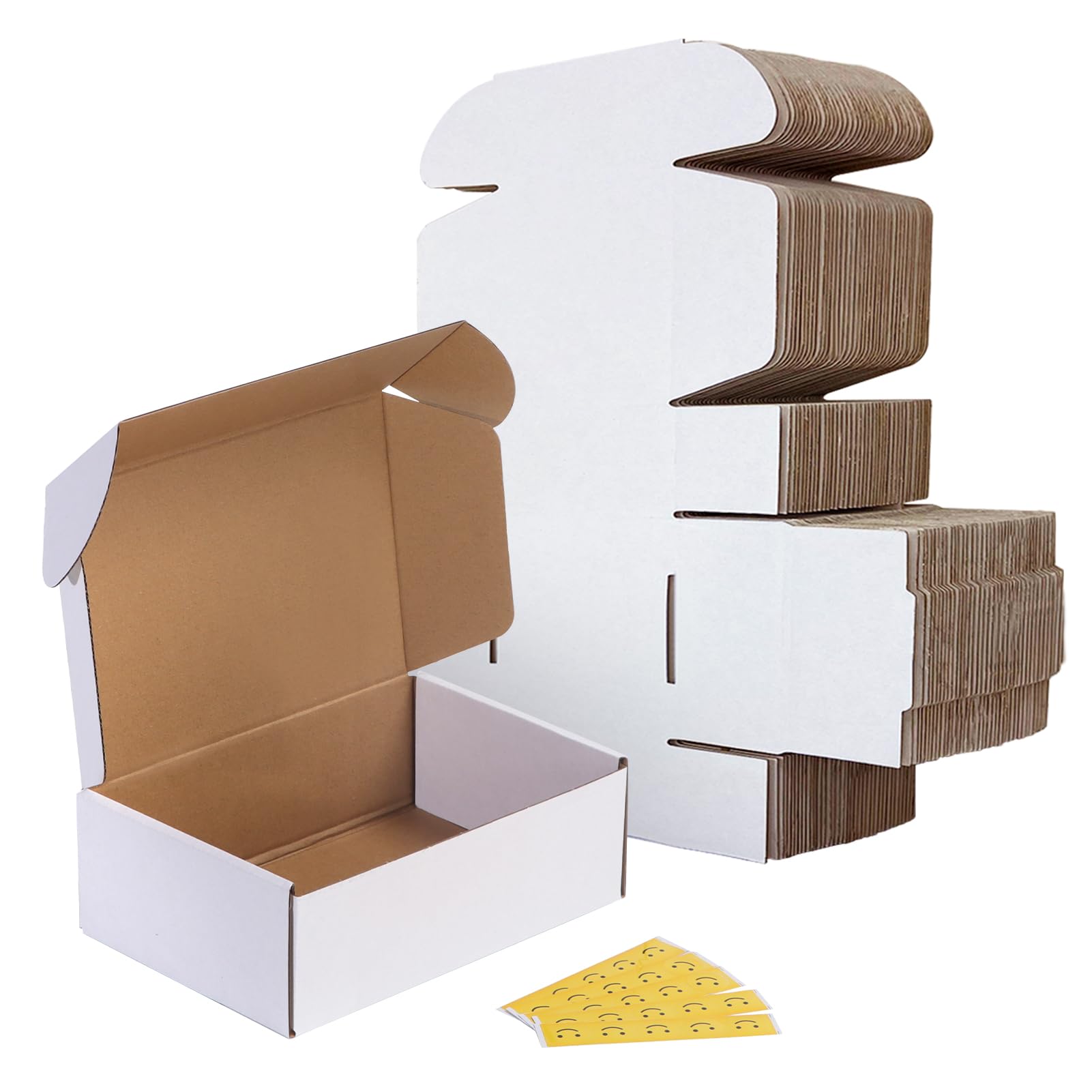 Rlavbl 9X6X3 Shipping Boxes Set Of 25, White Corrugated Cardboard Box For Packing, Mailing, Business