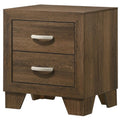 Acme Miquell Wooden 2-Drawer Bedroom Nightstand in Oak