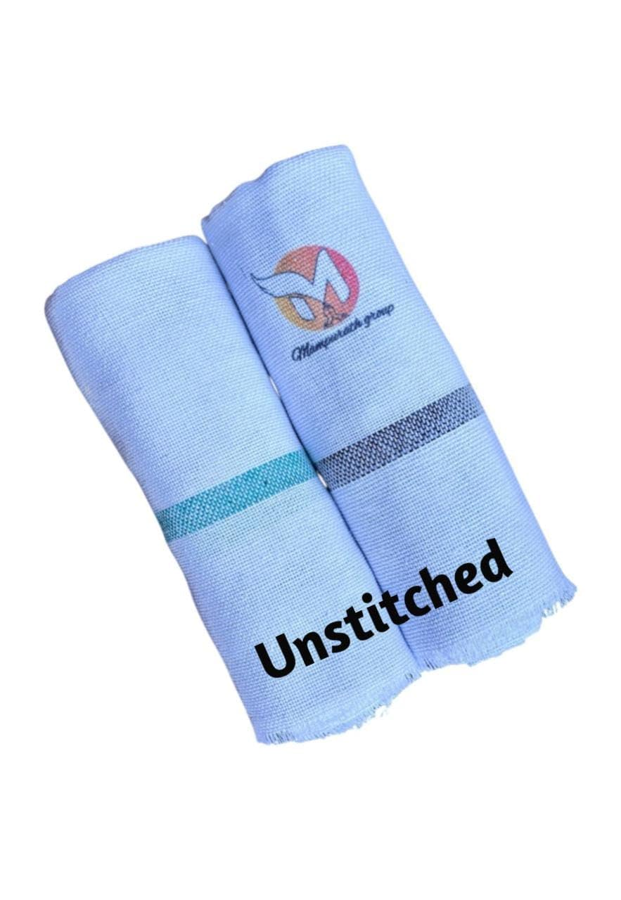 MAMPURATH Group, Cotton Kerala Bath Towel / (THORTHU) / Pack of 2 / White Colour (Unstitched) Soft Towel