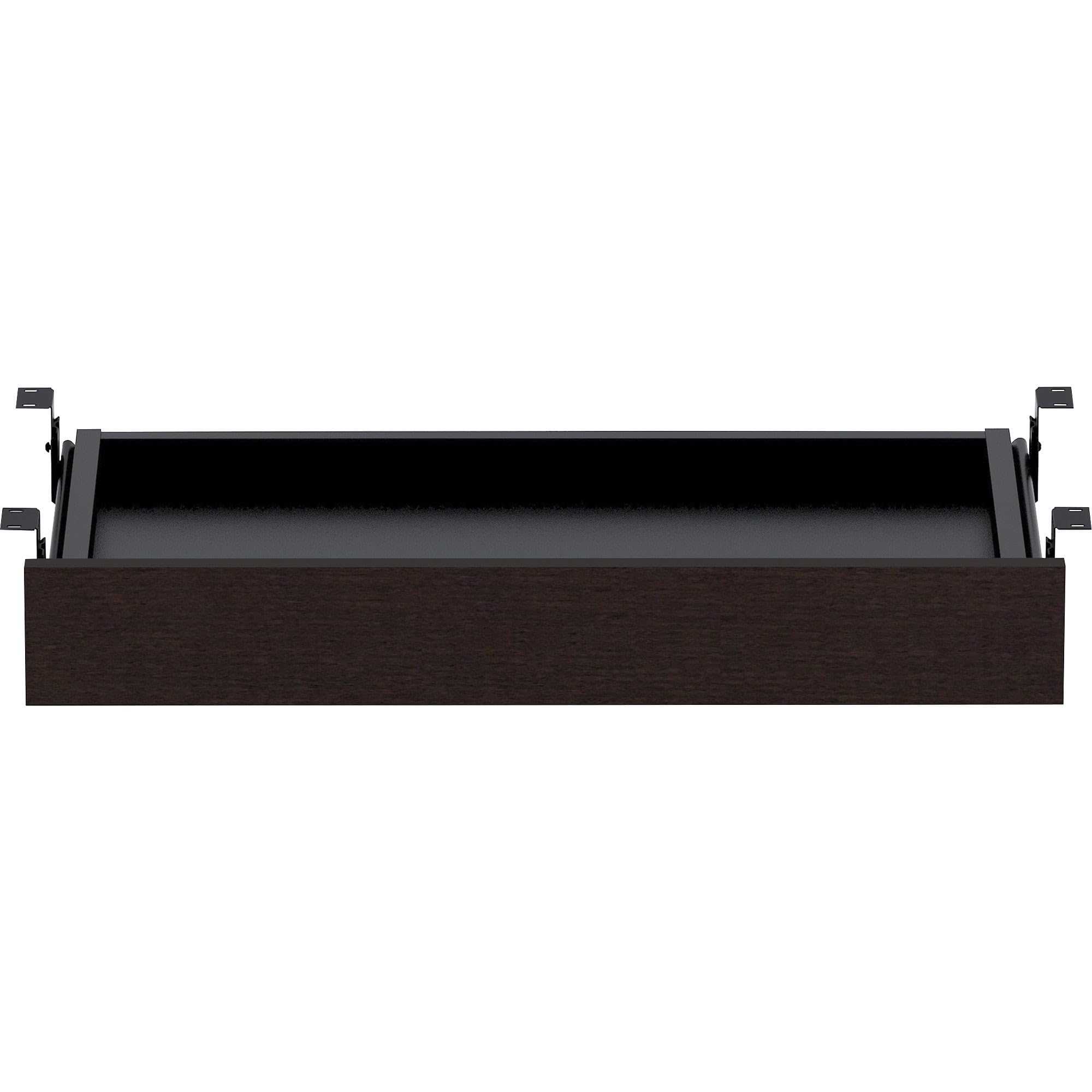 Lorell, LLR18224, Essentials Espresso Laminate Center Drawer, 1 Each