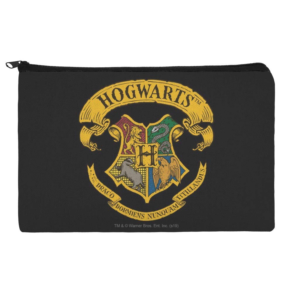 Graphics & More Harry Potter Ilustrated Hogwart'S Crest Pencil Pen Organizer Zipper Pouch Case