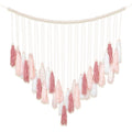 Luxbrand Large Macrame Wall Haning Boho Home Decor, Blush Pink Tassel Wall Decor Bohemian, Bedroom Living Room Girls Room Nurser