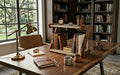 N.P Handicrafts Wooden Counter Top ZShaped Study Rack, Desktop Bookshelf With Upper Shelf, Home Office Organiser