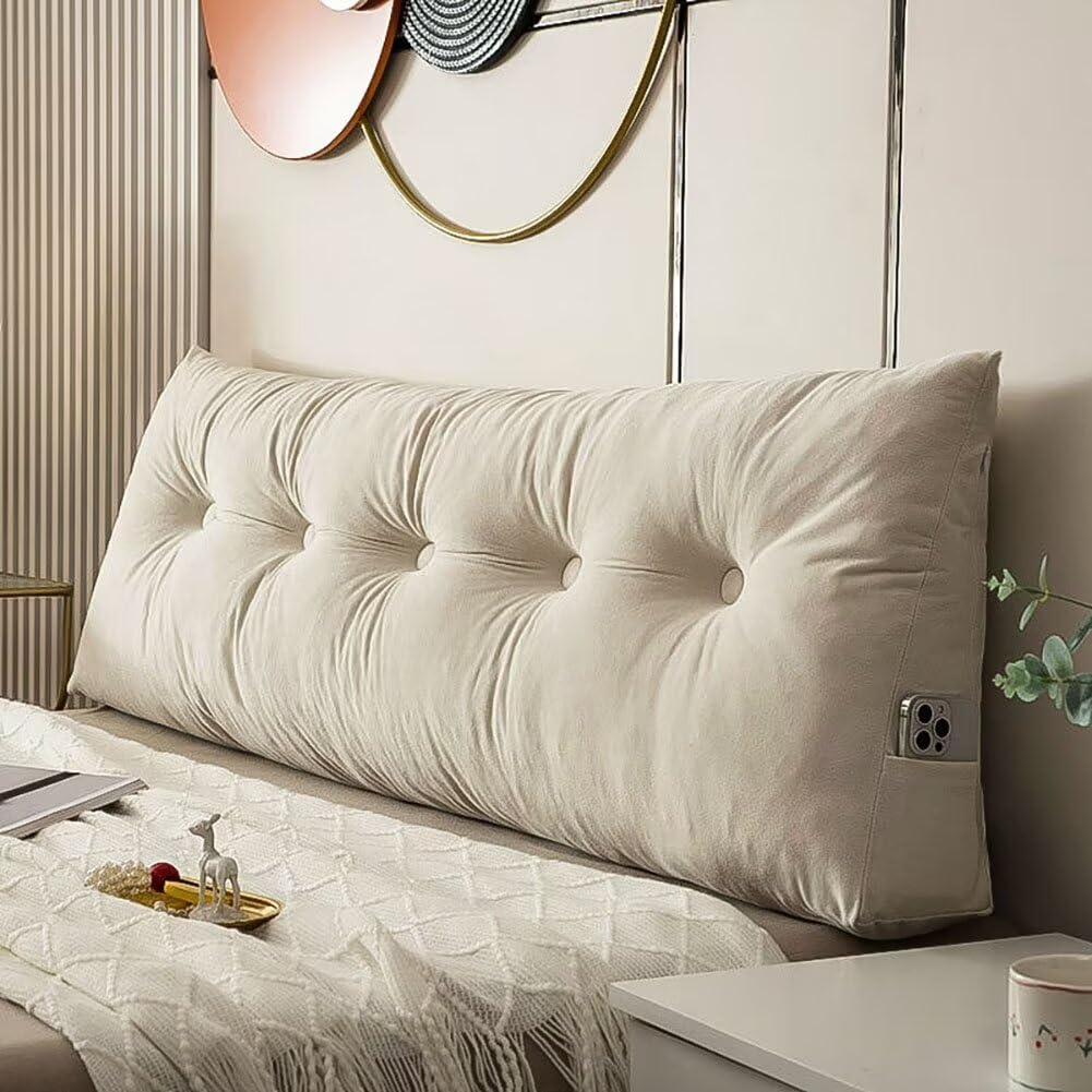 Cnsmak Triangular Wedge Headboard Pillows Twin Headboard Pillow Long Backrest Positioning Support For Sleeping Reading Backrest