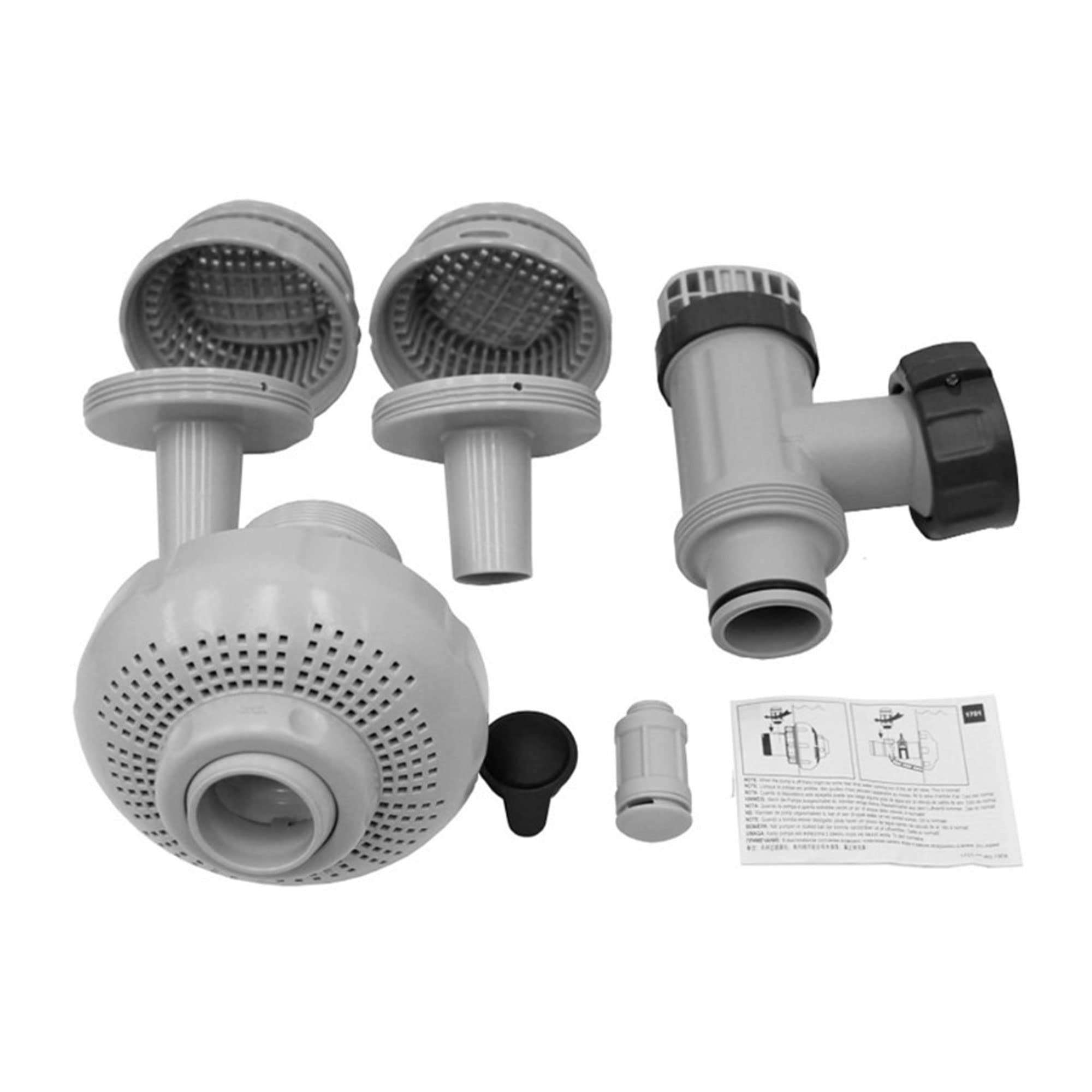 Intex 26005E Above Ground Swimming Pool Inlet Air Water Jet Part Kit With Plunger Valve, Strainer Connector, Jet Nozzle, Straine