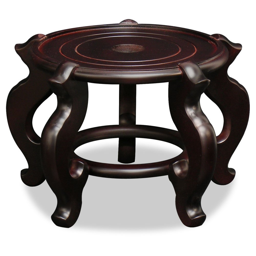 Chinafurnitureonline 7.5 Inch Dark Brown Chinese Wooden Planter Stand