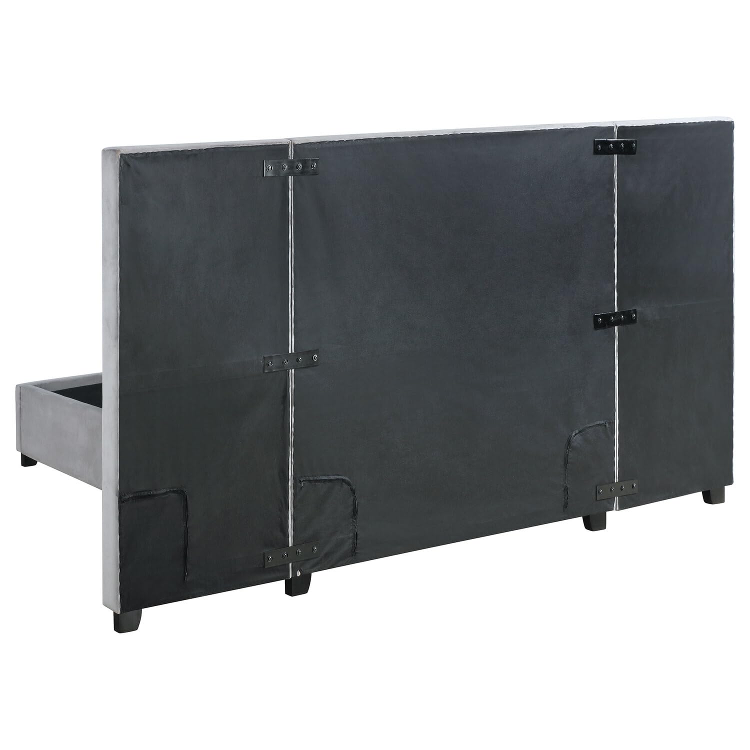 Coaster Home Furnishings Arles Modern Classic Velvet Upholstered Eastern King Size Wall Panel Bed Frame 56-inch Headboard Grey 306070KE-SP