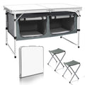 CampLand Outdoor Folding CampingTable with Aluminum Lightweight Height Adjustable with Storage Organizer Picnic Table for BBQ, P
