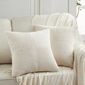 Fancy Homi 2 Packs Boho Cream Decorative Throw Pillow Covers 18X18 Inch For Living Room Couch Bed Sofa, Rustic Farmhouse Home De