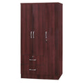 Better Home Products Symphony Wardrobe Armoire Closet with Two Drawers Mahogany