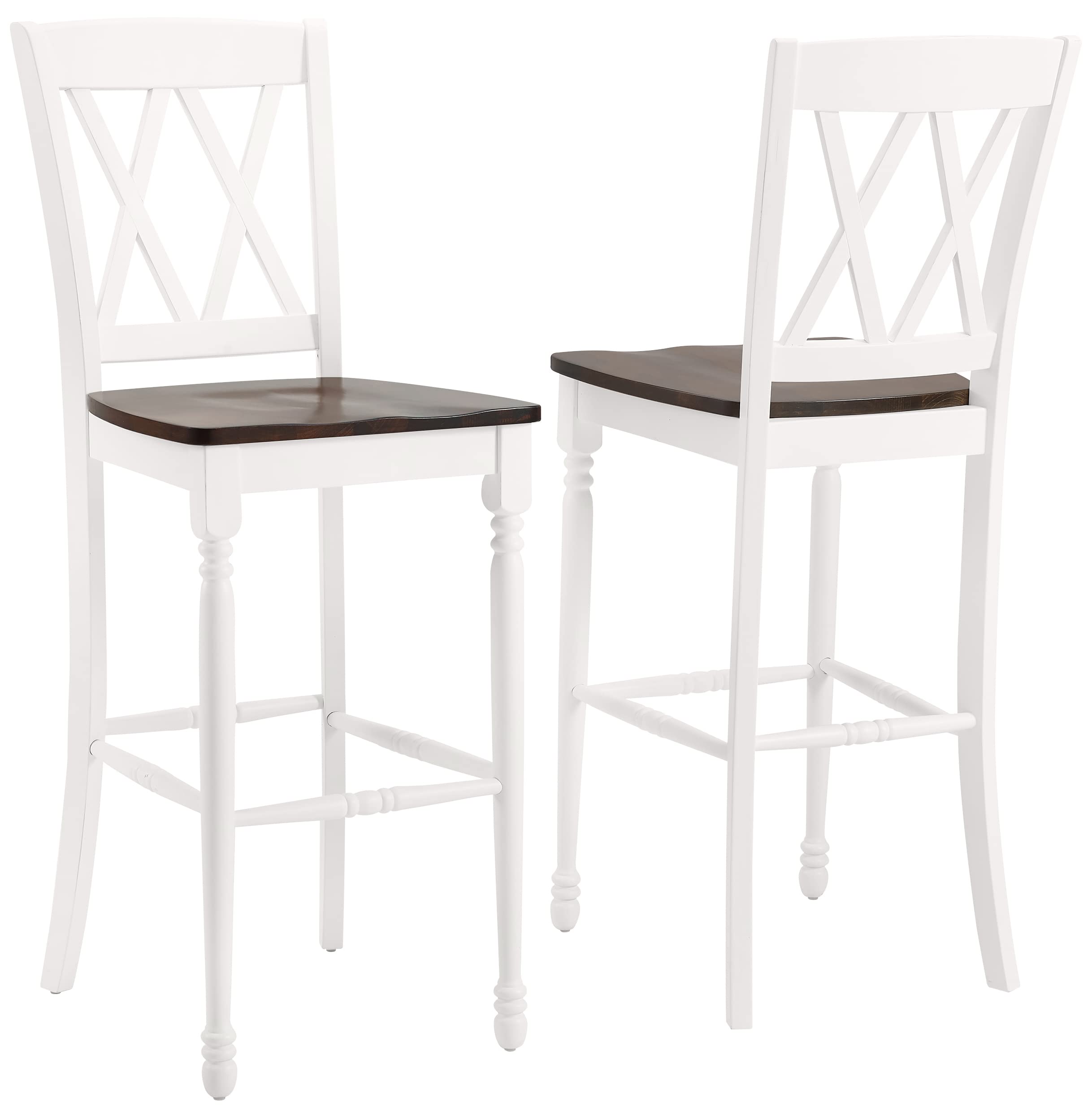 Crosley Furniture Shelby Wood X Back Bar Stools Set of 2