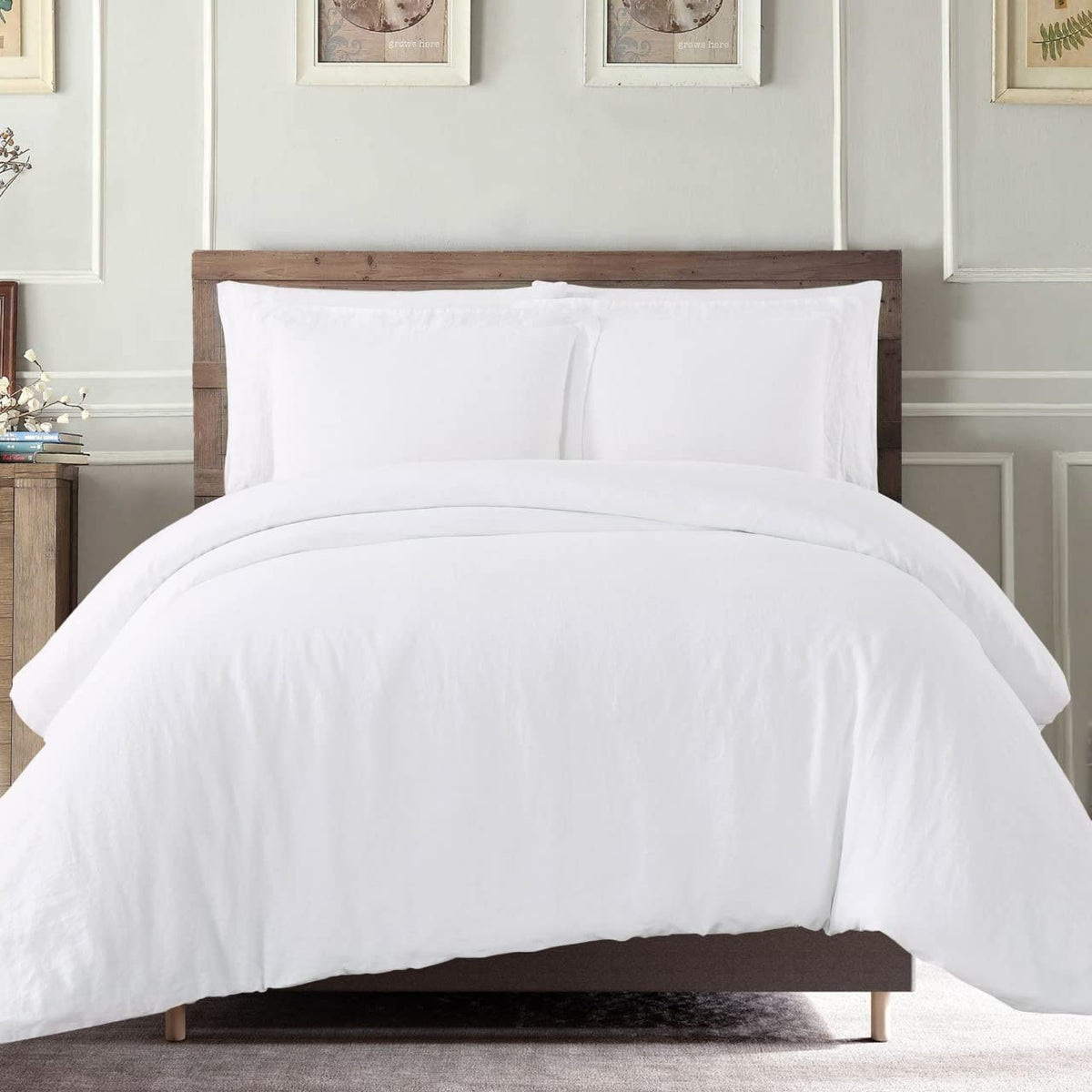 Egyptian Cotton Duvet Cover Queen/Full Size, 600 Thread Count Duvet Cover, Ultra Soft & Breathable All Season Hotel Quality Comf