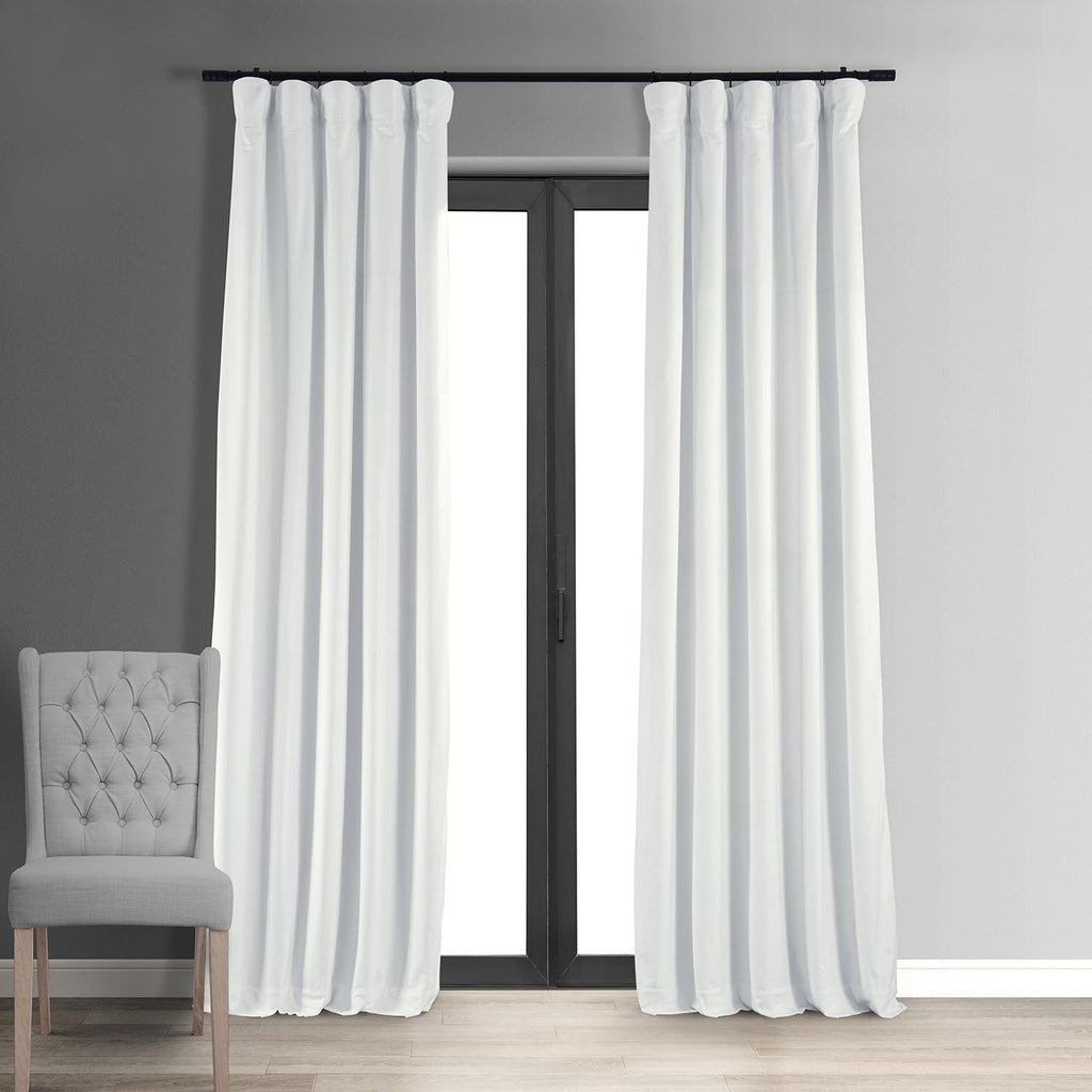 Hpd Half Price Drapes Signature Velvet Thermal Blackout Curtains For Living Room 96 Inch Long (1 Panel) Rod Pocket Insulated Blackout Curtains For Bedroom Window Curtains, 50W X 96L, Primary White