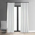 Hpd Half Price Drapes Signature Velvet Thermal Blackout Curtains For Living Room 96 Inch Long (1 Panel) Rod Pocket Insulated Blackout Curtains For Bedroom Window Curtains, 50W X 96L, Primary White
