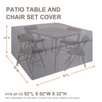 Patioasis Cover For Patio Furniture Table And Chairs Cover Square 92 X 92 Inch 600D Tough Canvas Waterproof Square Lawn Patio Set Cover