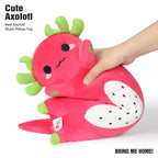 Peach Cat Long Dragon Fruit Axolotl Stuffed Animal Kawaii Pitaya Axolotl Plush Pillow Toy For Girls And Boys 34'