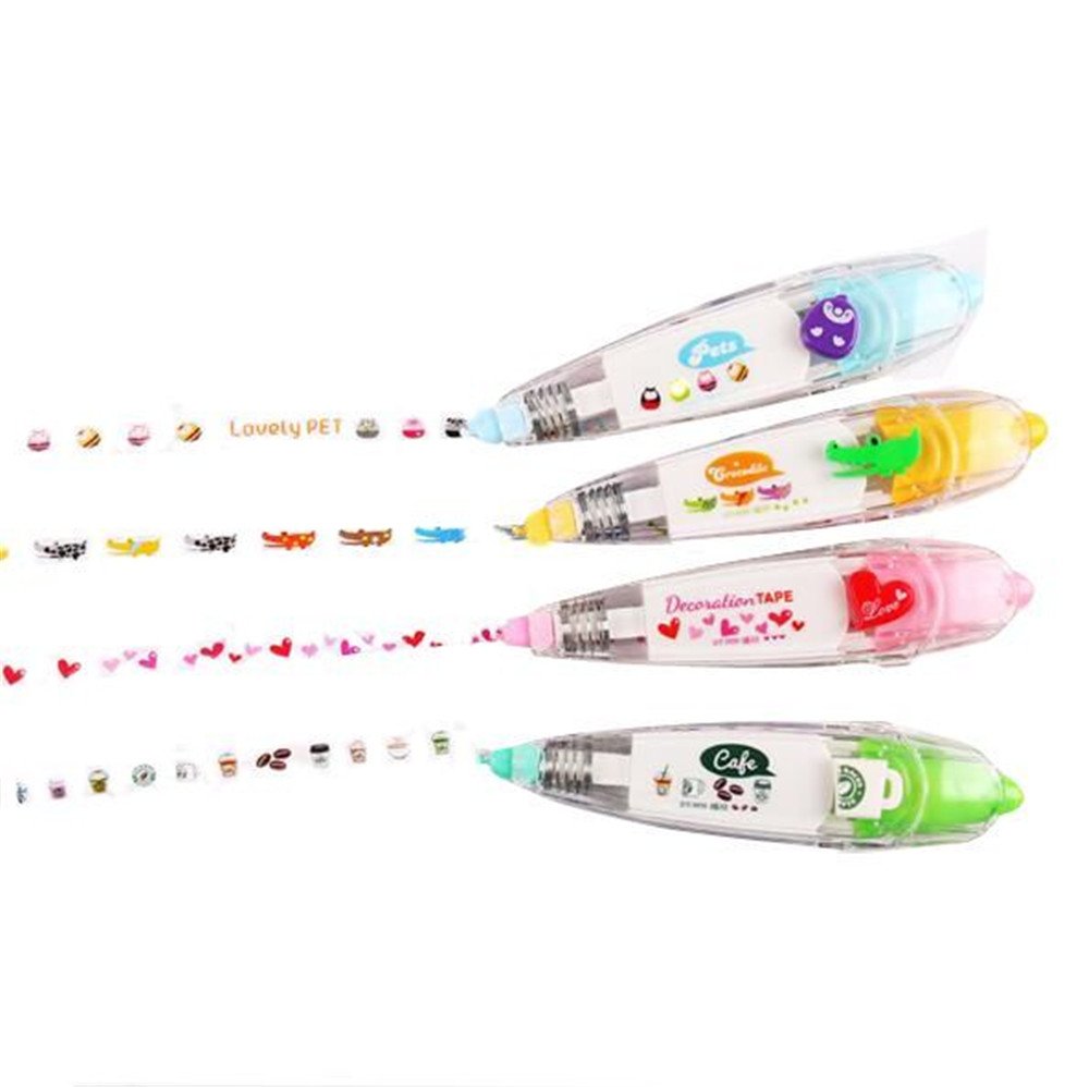 Lucky Fitness 2Pcs Korea Stationery Cute Novelty Decorative Correction Tape Correction Fluid School & Office Supply
