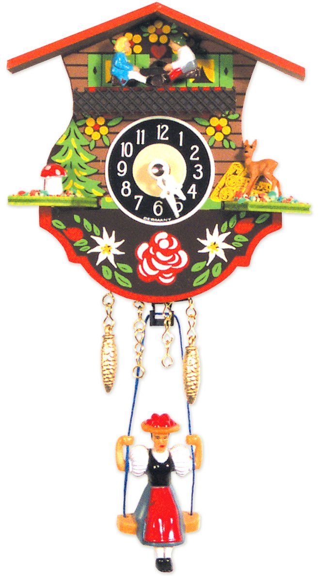 Alexander Taron Seasonal Decorative Collectible Engstler Battery Operated Clock Mini Size 4.5" H X 4.25" W X 2.25" D