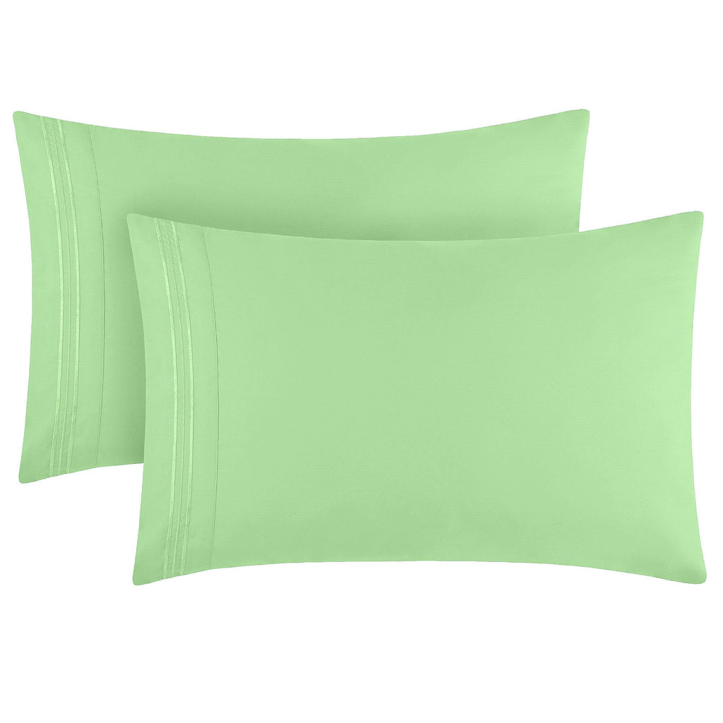 Mellanni Pillow Cases - 2 Pc Iconic Collection Pillowcases - Luxury, Extra Soft, Cooling Pillow Covers - Envelope Closure (Standard/Queen 20' X 30', Pistachio)