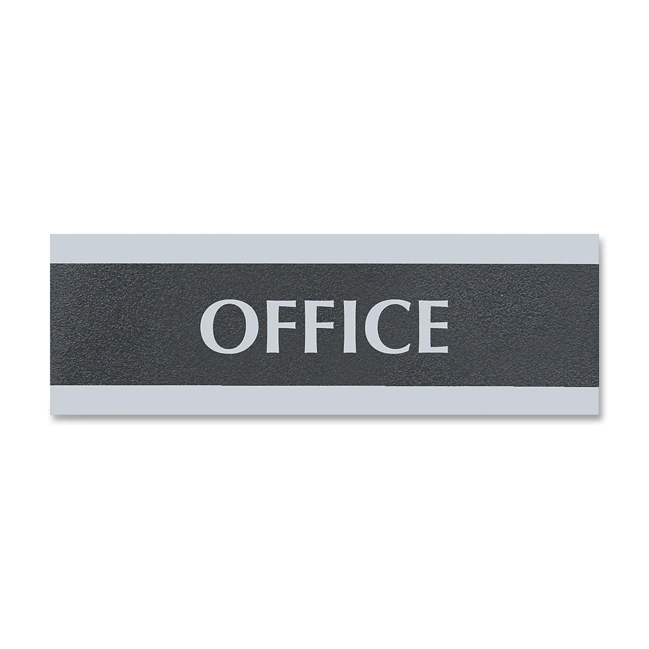 Headline Sign 4762 Century Series Office Sign, Office, 9 X 3, Black/Silver