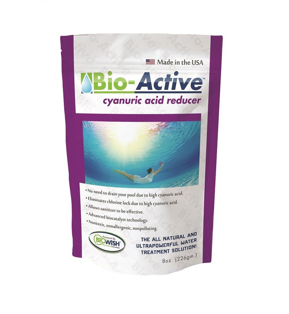 Bio-Active Ba-Car-08 Non Polluting 100-Percent Cyanuric Acid Reducer Powder For Commercial And Residential Swimming Pools, 8 Oun