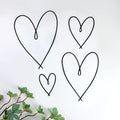 4 Pieces Metal Heart Wall Art D  cor, Love Heart Wall Decoration Sign Metal Wall Ornaments for Valentine's Day Bedroom Living Ro