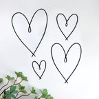 4 Pieces Metal Heart Wall Art D  cor, Love Heart Wall Decoration Sign Metal Wall Ornaments for Valentine's Day Bedroom Living Ro