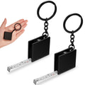 Quelay 2 Pcs Mini Tape Measure Metal Keychain up to 51.97 Inches/ 4.33 ft, Metric Scales, Small Retractable Measure Keychain, Co