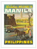 Manila Philippines - Mabuhay (Welcome) - Vintage Travel Poster c.1950s - Fine Art Matte Paper Print (Unframed) 24x32in