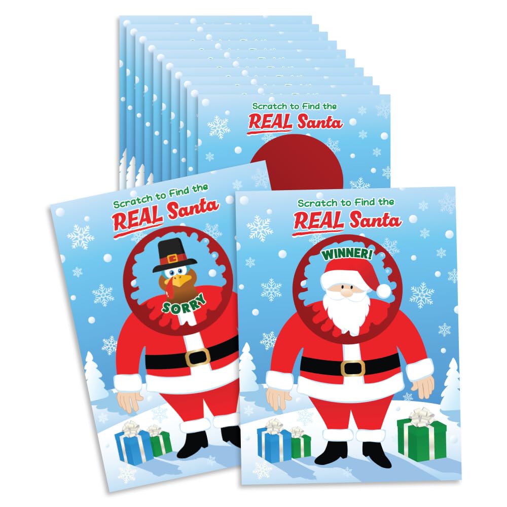 My Scratch Offs - 26 Pack Find The Real Santa Scratch Off Game Cards Tickets for Adult & Family Games, Party Favors, Christmas H