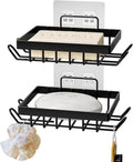 TORO GI Steel Soap Dish for Bathroom/Self Adhesive Soap Holder for Kitchen/Soap Stand/Case/Bathroom Accessories (Pack of 2)
