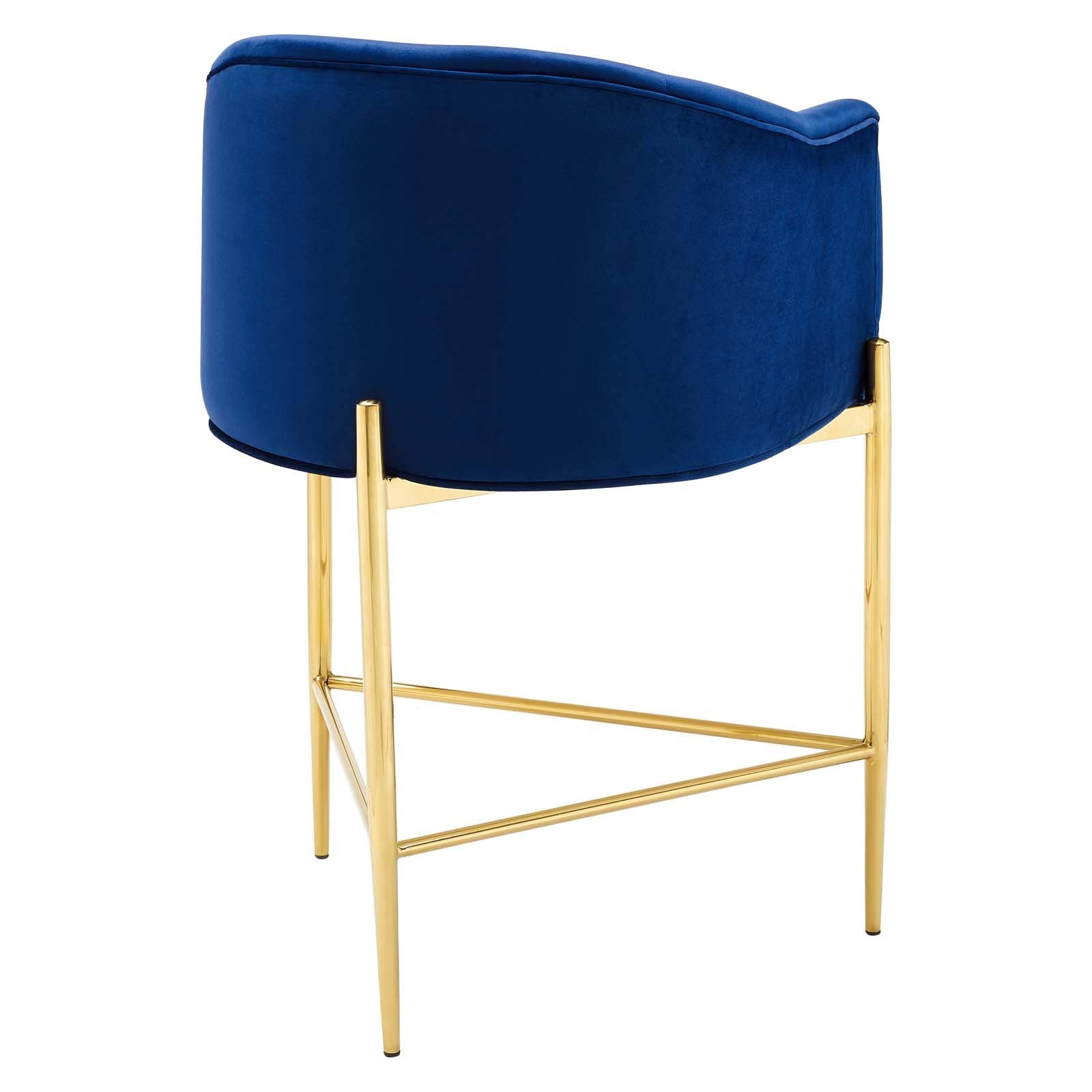 Modway Savour Tufted Performance Velvet Counter Stool, Navy