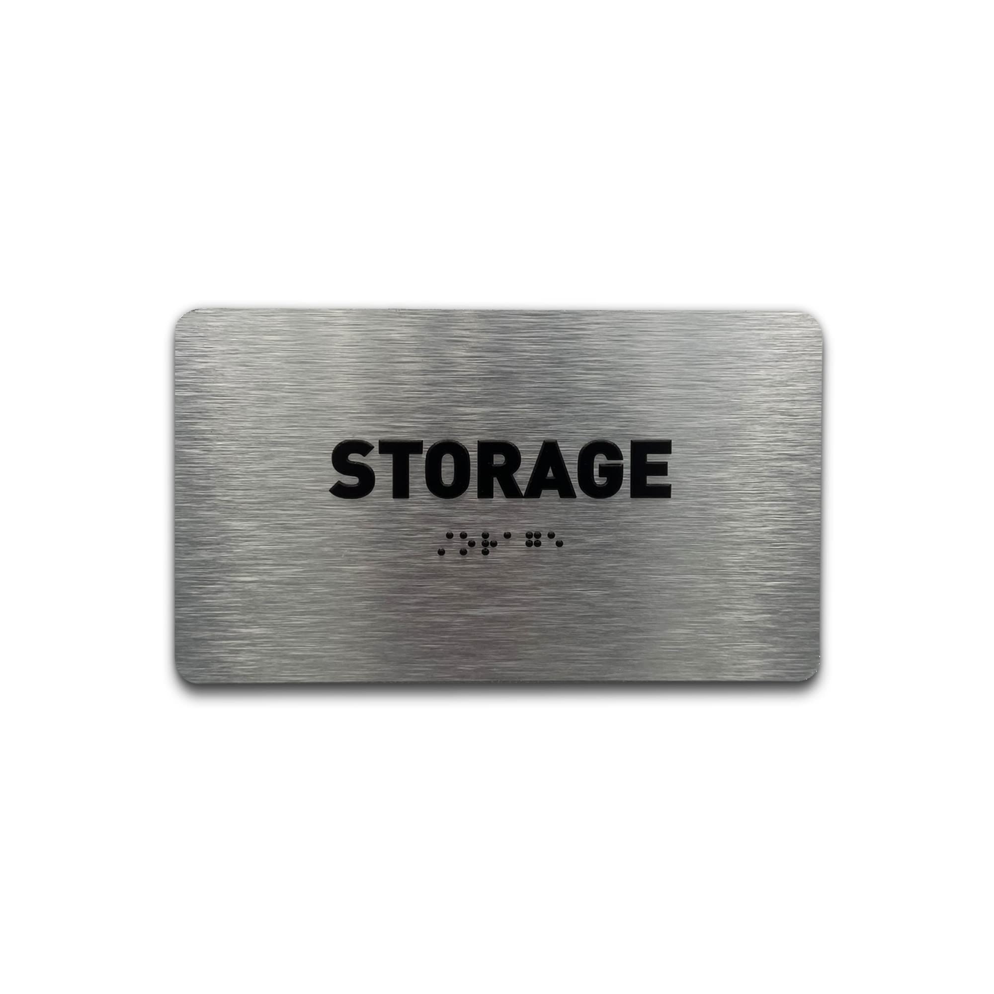 Storage Sign - Ada Compliant Utility Sign, Raised Letters, Grade 2 Braille, Tco Inspection Certified, Install Ready (7   W X 4