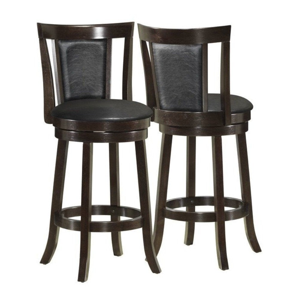 Barstool - 2Pcs / 39&quot;H / Swivel / Cappuccino Counter Hgt