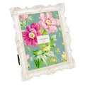 Laura Ashley 8x10 White & Gold Ornate Textured Hand-Crafted Resin Picture Frame w/Easel & Hook for Tabletop & Wall Display, Deco