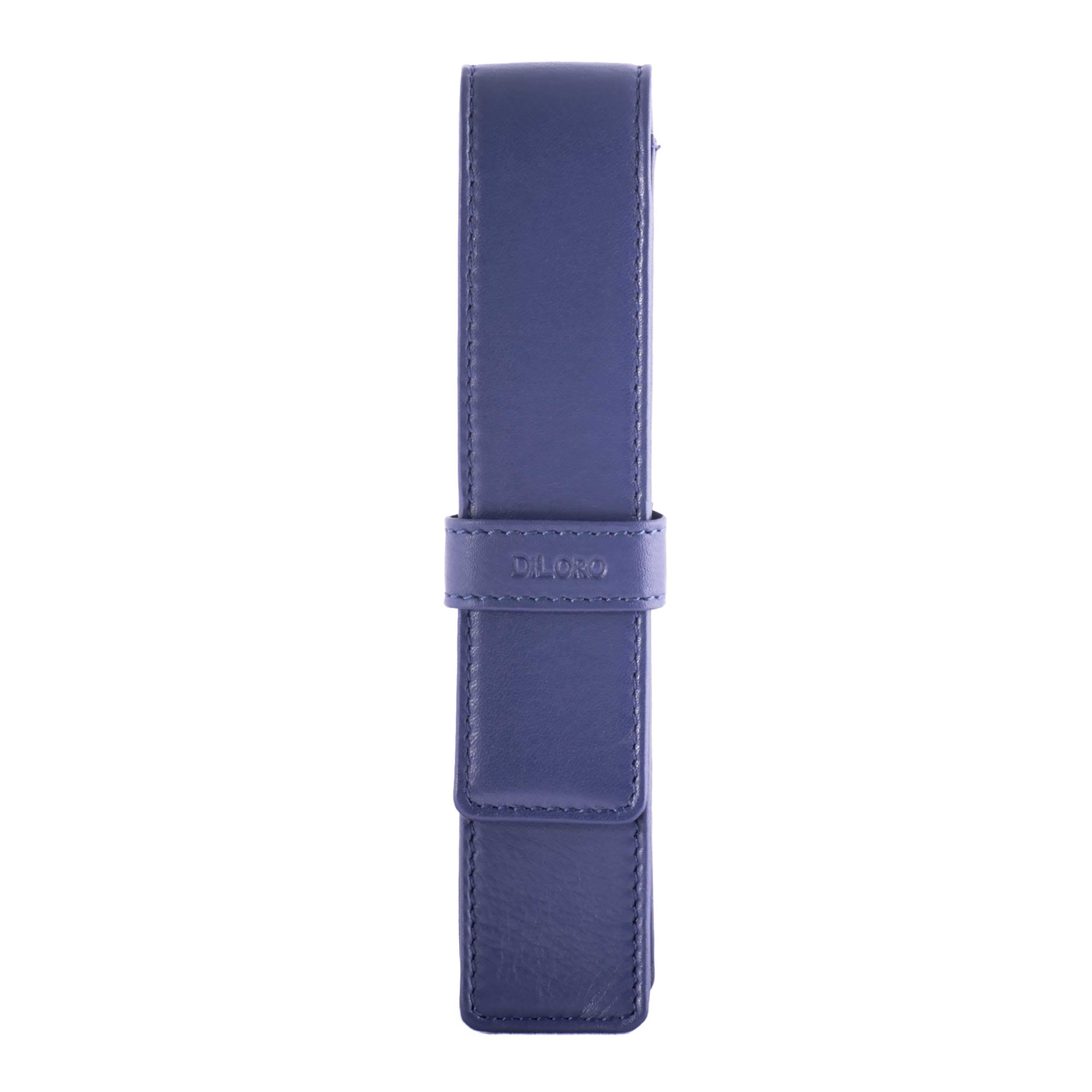 Diloro Leather Single Pen Case Pencil Pouch Holder For One Fountain Ballpoint Rollerball Pen And Pencil (Violet)