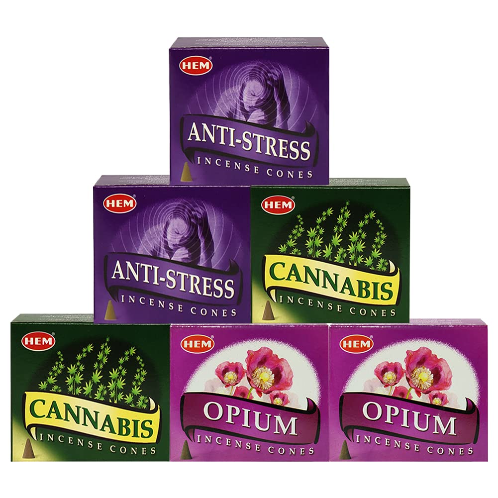 Opium Cannabis Anti Incense Cones & Holder Bundle Variety Pack From Hem Trumiri Insense Insence
