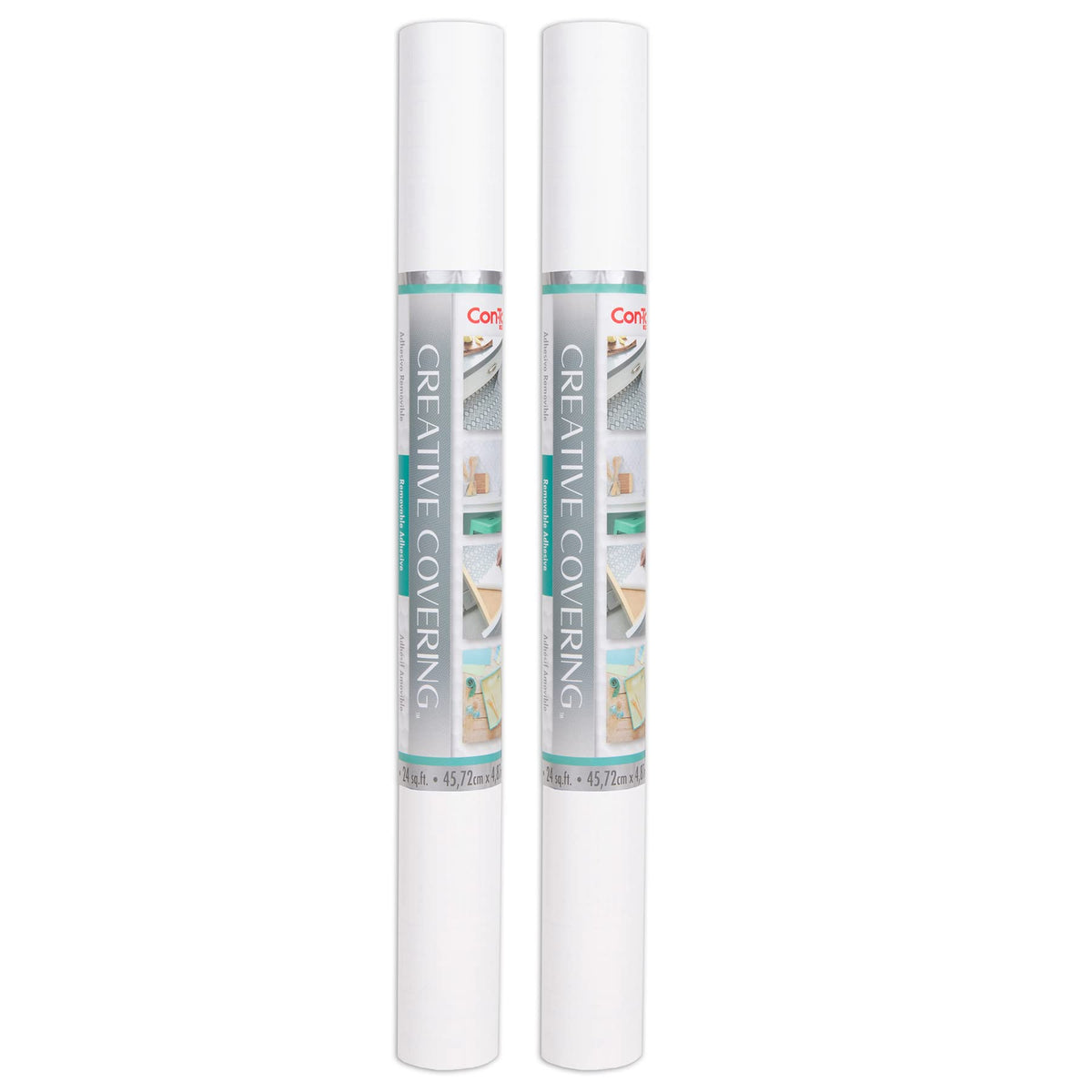 KITTRICH CORPORATION, White, Creative Adhesive Covering, 18'' x 16 ft, Pack of 2, 2 Count