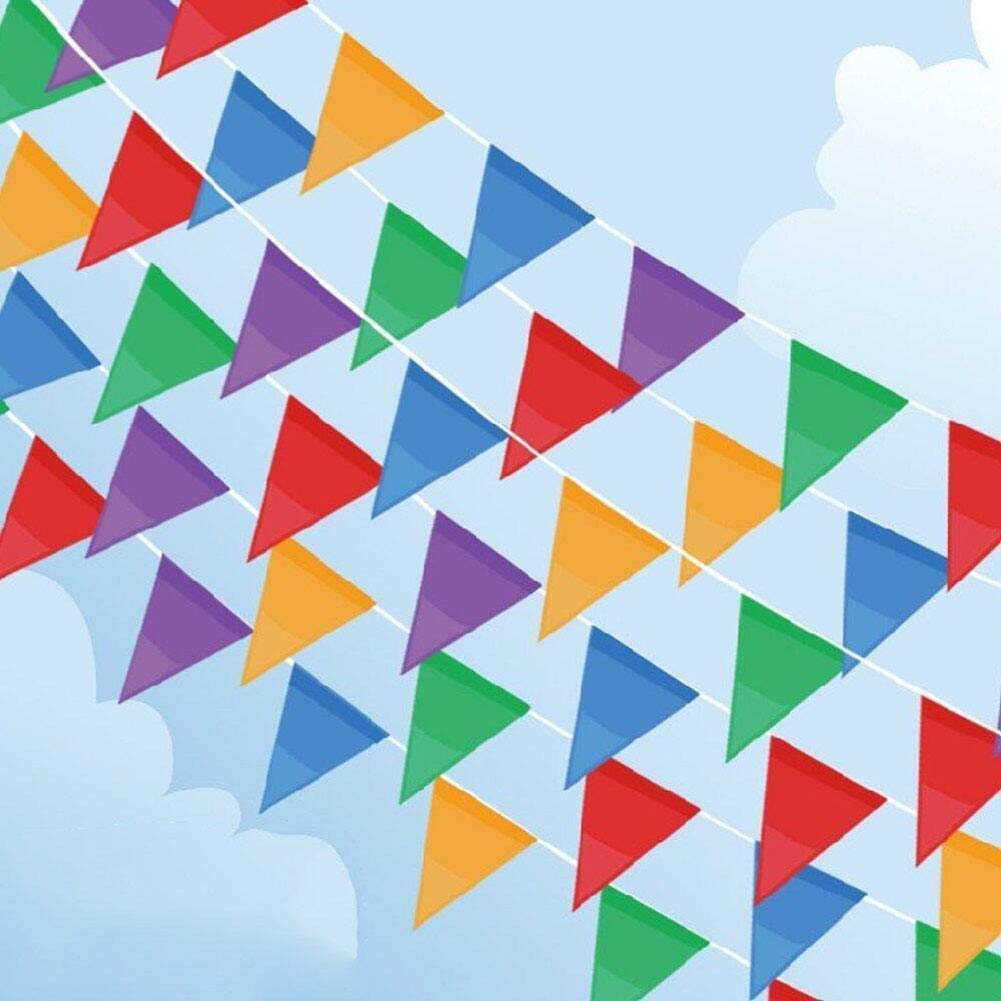 Focuses 300Pcs Pennant Banner Flags, Multicolor Pennant Flags, 375Ft Triangle Bunting Flag Banners For Party, Birthdays, Festiva